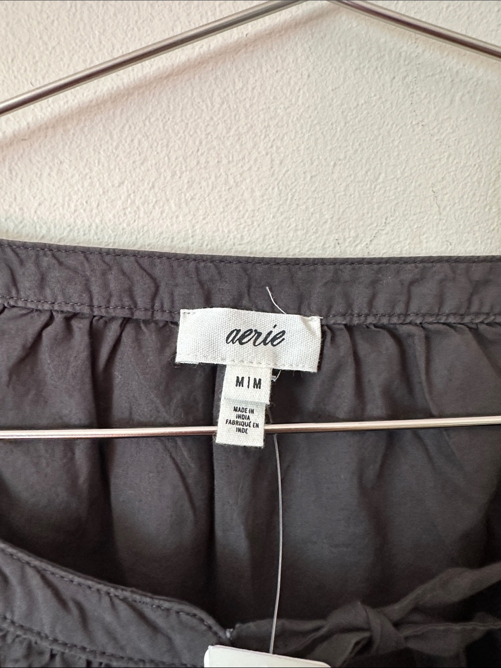 Aerie Tie-Front Peasant Blouse - Picture 4 of 9